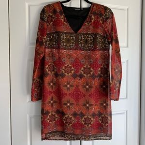 Boho long sleeved tribal dress